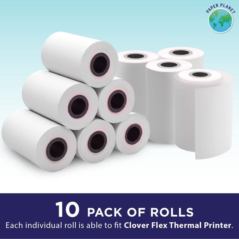 PaperPlanet Thermal Receipt Paper for Clover Flex | Compatible with Clover POS models C400 C401 C403 C405 C406 | 10 Rolls - Image 2